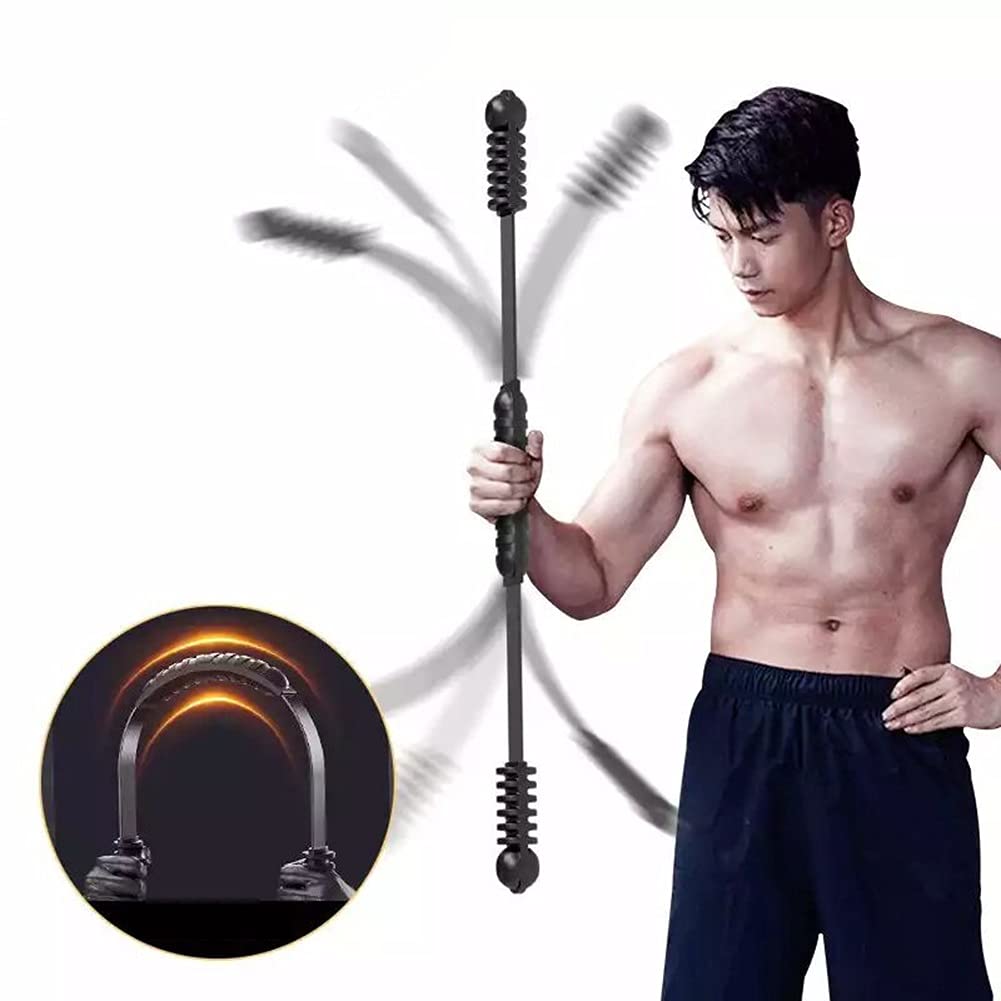 Bastón oscilante con vibración de alta frecuencia para fortalecer los músculos, barra flexible negra de 90 cm, para ejercicio de fitness
