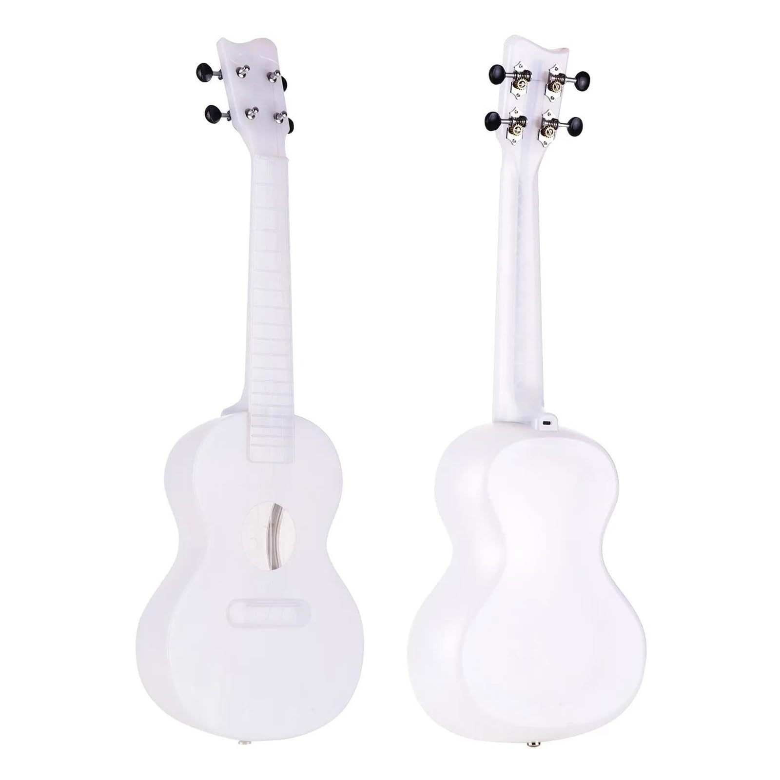 Ukulele Set 23 Zoll Ukulele Mit Farbenfroher LED Beleuchtung Carbon Saiten Gigbag Und USB Ladekabel