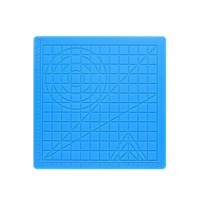 3D Pen Mat 3D Printing Pen Silicone Design Mat with 2 Finger Caps, Heat-Resistant Foldable Rolling Mat - Blue