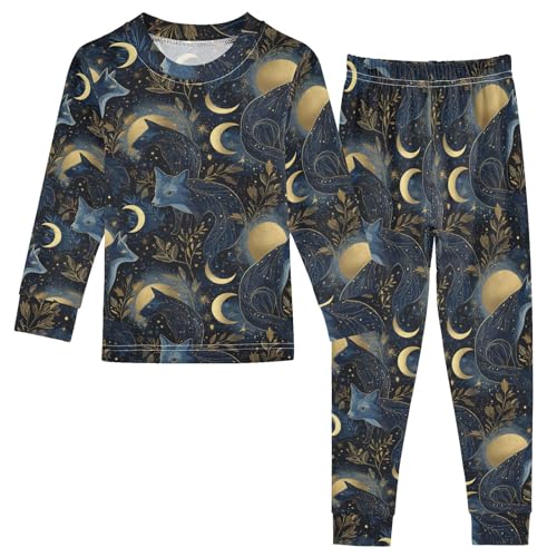 panksolu Pajama Sets Long Bohemian Dreamy Fox Cotton Sleepwear Pjs 2 Piece,18M-8Y