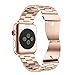 Fintie Band Compatible with Watch 44mm 42mm Series 5/4/3/2/1, Premium Stainless Steel Metal Replacement Wrist Strap Bracelet Compatible with All Versions 44mm 42mm Watch, Rose Gold