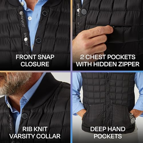 PYVOT Men’s Journey Weighted Vest, Quilted Sensory Weighted Apparel