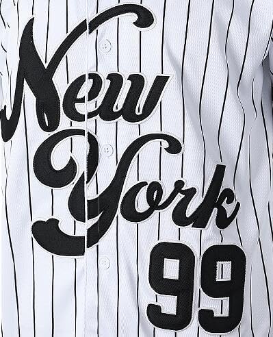 Stitched Men's New York 99 Retro Baseball Jerseys Shirts Hip Hop Uniforms for Party Xmas Gift (L,White) - Image 4