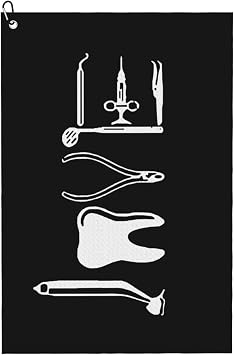 16 x 24 Inch Golf Towel with Clip for Golf Bag, Super Microfiber Golf Towel Love by Dental Equipment