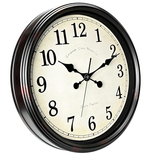 Horloge vintage à quartz de qualité supérieure grande pendule classique chic