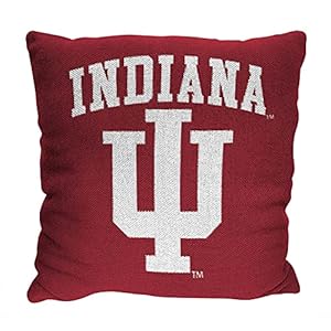Northwest NCAA Decorative Pillow – Enhance Your Space with Woven Throw Pillows – 14″ x 14″ – Home D�cor College Fan Pillow (Indiana Hoosiers – Red)