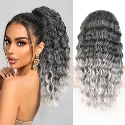 SHNMIN Ponytail Extension,Curly Drawstring Ponytail Hair for Black Women