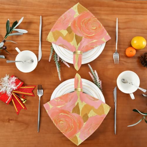 Servilletas de tela reutilizables Rose Gold Rose 20x20 pulg pack 6 miniatura 4