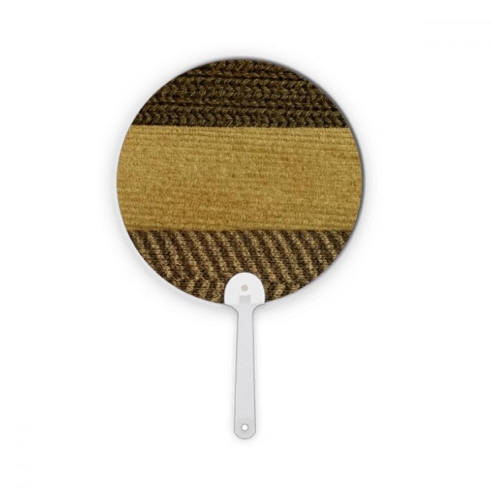 Éventail rond marron en tissu lin pour décoration de mariage bohème