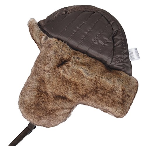 Janey&Rubbins Cold Weather Winter Gear Russian Ushanka Cossack Trooper Hat Trapper Hunter Headwear Pilot Aviator Bomber Cap (R, Brown, L) #TOP4