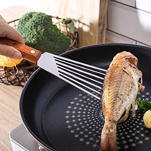 MEETOZ Stainless Fish Spatula, Nonstick Spatula Turner, Thin Slotted Spatula for Fish/Egg/Meat/Dumpling Turning, Flipping, Frying and Grilling