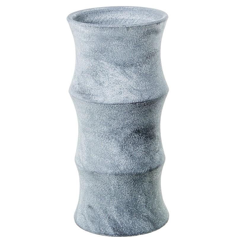 Porte-parapluie en céramique gris foncé DRW 50 cm motif bambou rond