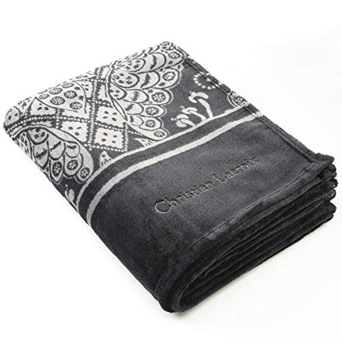 Christian Lacroix - Couvre-lit - Lavable en Machine (Gris foncé, 180 x 220 cm)