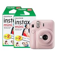 Fujifilm instax Mini 12 Sofortbildkamera mit 40 Aufnahmen, Blütenrosa