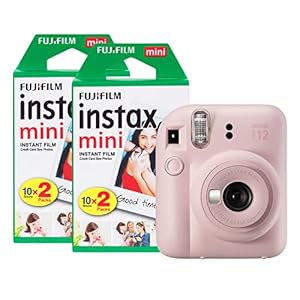 Fujifilm Instax Mini 12 Instant Camera with 40 Shot Film Pack – Blossom Pink