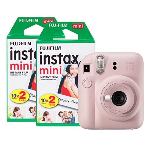 Fujifilm Instax Mini 12 Instant Camera with 40 Shot Film Pack – Blossom Pink