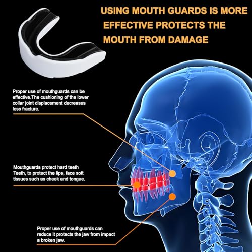 2 Stück Sport Zahnschutz, Sport Mundschutz für Erwachsene, Mundschutz Boxen mit Tragbarer Hygienebox für Rugby, Boxen, Kampfsport, Hockey, MMA, Taekwondo und mehr