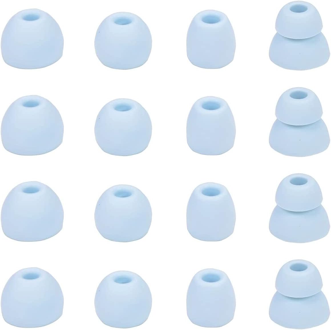 BLLQ Blue Ear Tips Compatible with Beats Flex, Replacement Ear Buds Ear Cap Ear Plug Eartips for Beat s Flex Wireless Earbuds, 8 Pairs, Light Blue [Flex]