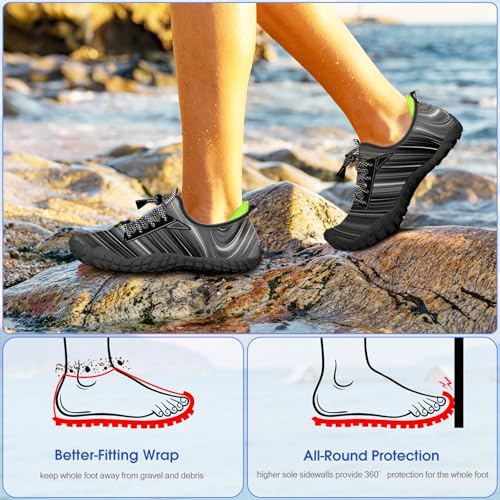 Image of Built-in Heel Grips Water Shoes for Kids Girls Boys Hiking Wide Barefoot Swim Beach Pool Big Kid