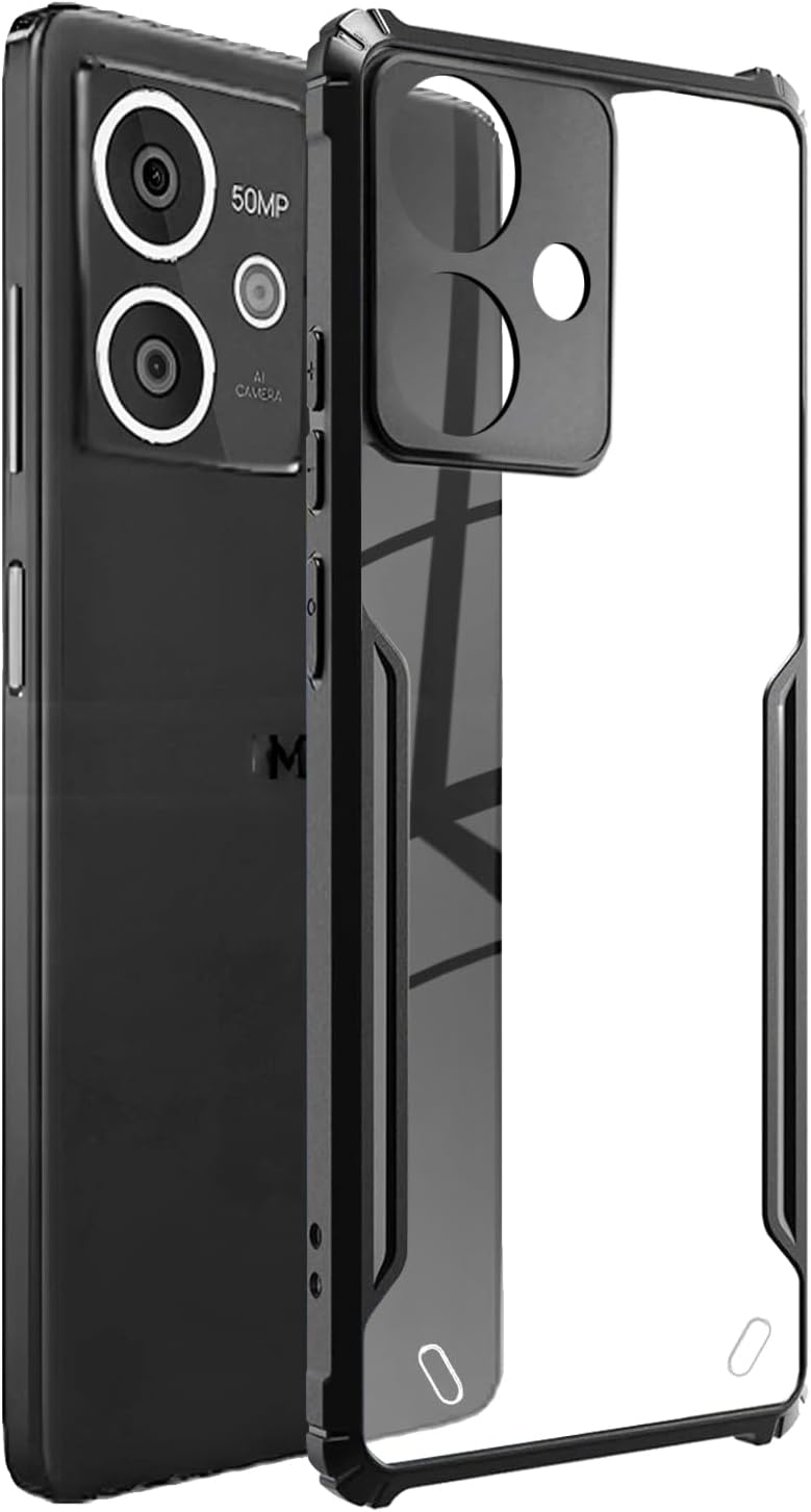 SPAZY CASE® HMD Crest 5G Back Cover | Transparent Crystal Clear Hard PC Back Case with TPU Bumper, Drop Protection Case Cover for HMD Crest 5G