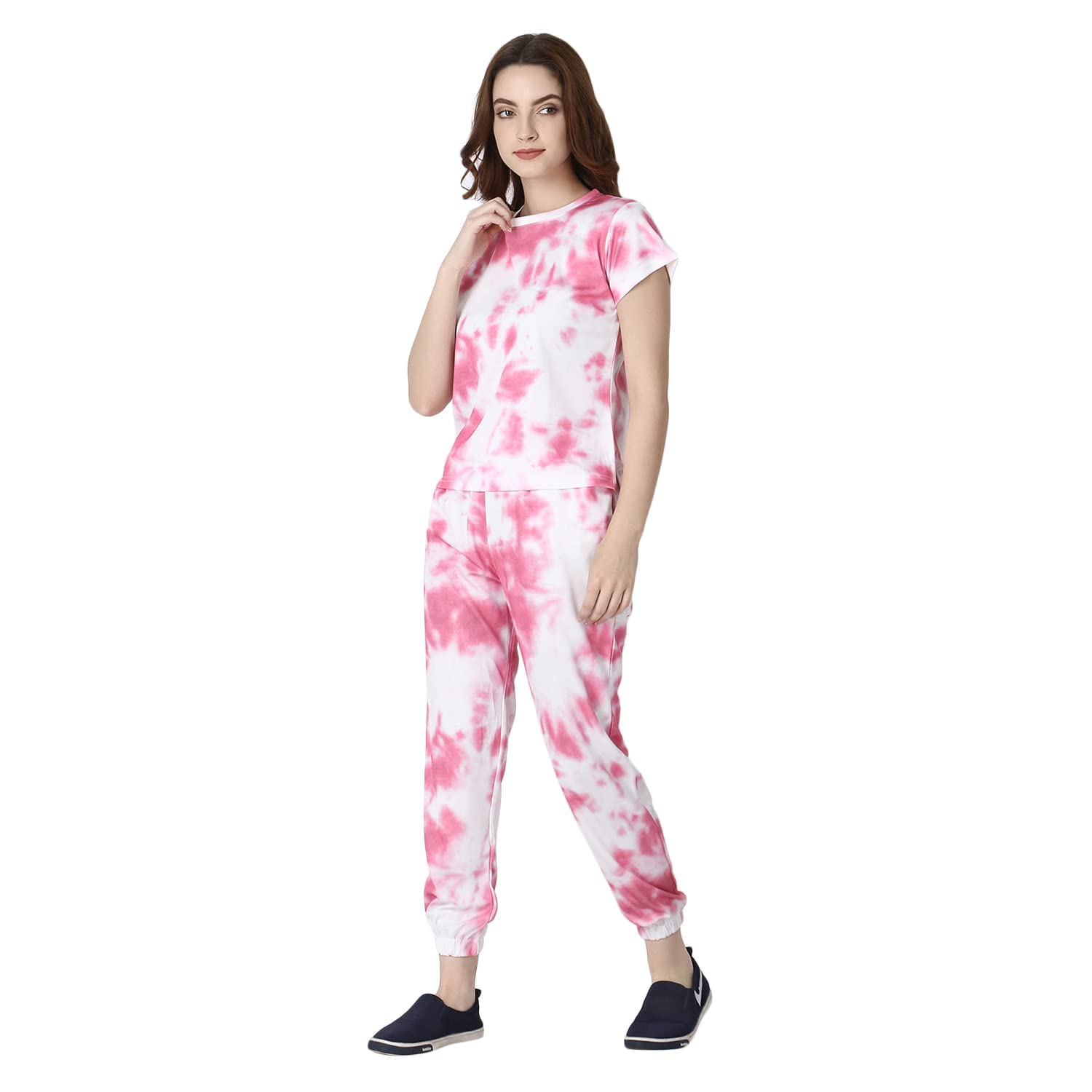 WoWomen's Cotton Lycra Printed Night Suit Dress