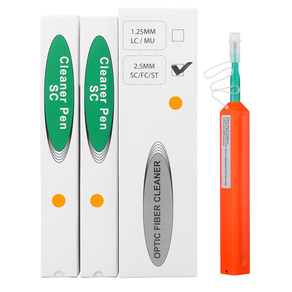 2 Pack Fibra Limpiadora Pen para Conectores SC/FC/ST miniatura 1