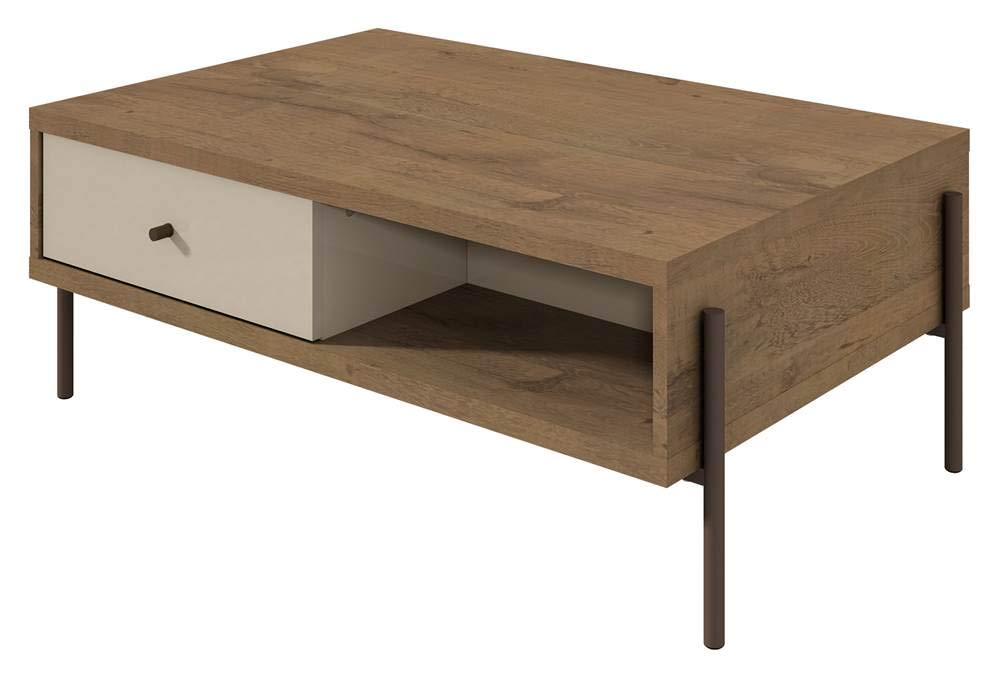 Manhattan Comfort Joy Series Modern Double Sided Coffee Table, Off- Off-White