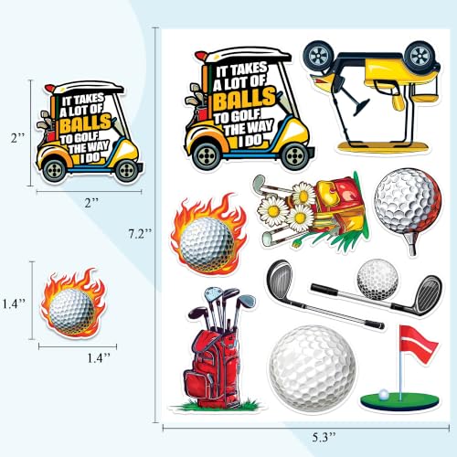 Image of Golf Stickers 50 Pieces Vinyl Waterproof Decal for Laptop Water Bottle Phone Car Window Bike Motorcycle Stakeboard Scrapbook Golfing Sticker Gifts