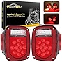 Partsam Square Rear Combination Tail Lights Lamps Assembly Compatible with 1979-2006 Wrangler TJ YJ CJ-5 CJ-7 Replacement Tail lamps Lights Assembly, Passenger Side and Driver Side