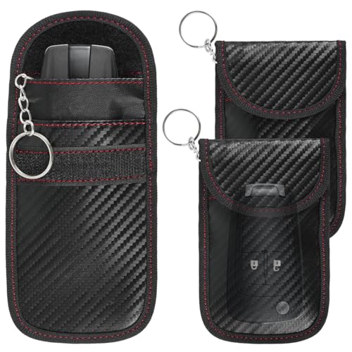 Txkrhwa 3Pcs Faraday Key Fob Protector, Car Key Signal Blocker Pouch Anti-Theft RFID Blocking Faraday Bag Portable Key Fob Protection Pouch RFID Signal Blocking Security Pouch for Car Security(Black)