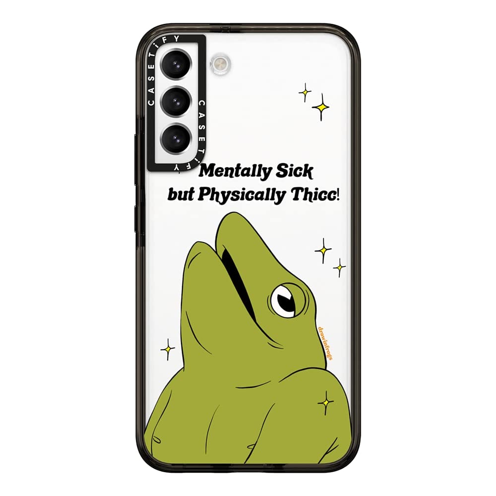 CASETiFY Impact - Custodia per Samsung Galaxy S22+, motivo: malato mentale, colore: Nero trasparente