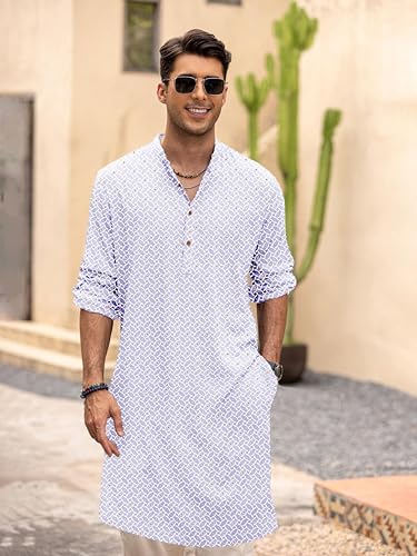 Image of BE ACTIVE Cotton Kurta for Men | Traditional and Classy Design | Indian Kurta | Full Sleeve Kurta