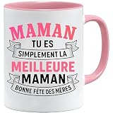 Tasse für Mama mit französischem Muttertagsspruch | Du bist die beste Mama Geschenkidee | Kaffeetasse Bonne Fête ...
