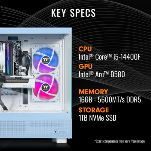 Image of Thermaltake LCGS View i1458H-270 Gaming Desktop (Intel Core i5-14400F, ToughRam 16GB DDR5 5600MT /s RGB Memory, Intel Arc B580, 1TB NVMe M.2, WiFi, Windows 11) V27H-B76K-B58-LCS