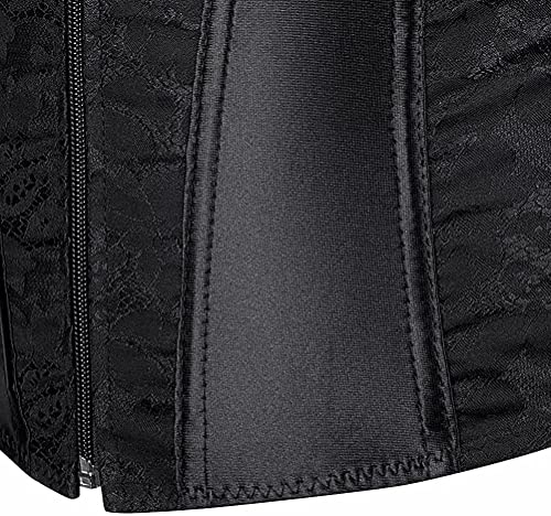 Image of Women's Lace up Gothic Jacquard Shoulder Straps Tank Overbust Shaper Corset Bustiers Top