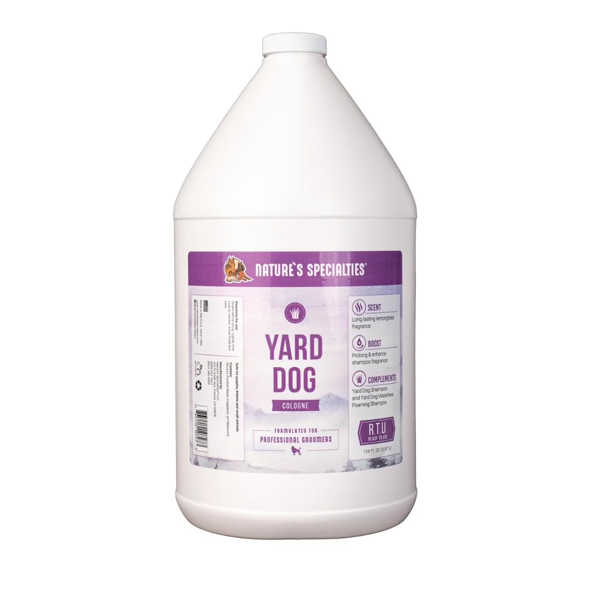 Nature's Specialties Yard Dog Hunde Parfüm Spray - Duftspray mit Zitronengras für Hunde - Langanhaltender Parfümspray für Hunde - Ideal für die Anwendung nach dem Baden, 3.8L