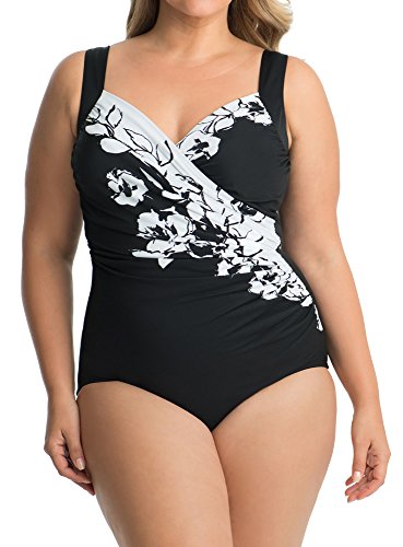 Miraclesuit Women's Plus Size Swimwear Sanibel Tummy Control Underwire Bra One Piece Swimsuit2