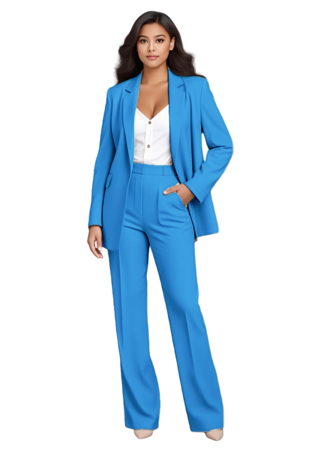 Womens Blazer Pants Set for Work Plus Size Suits Business Tuxedo Wedding Guest