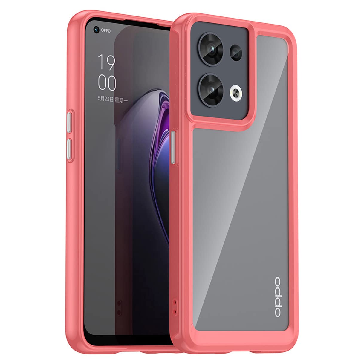 HAOYE Cover per Oppo Reno 8 5G (Reno8 5G), Ultra Sottile Rugged