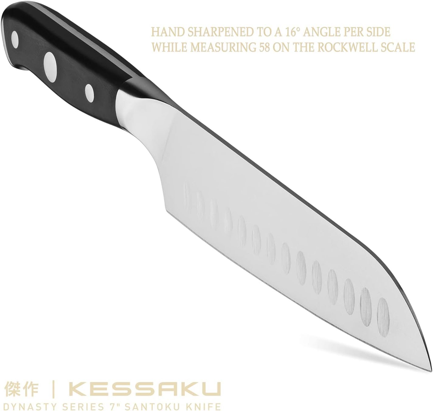 Review Product Kessaku 7-Inch Santoku Knife - Dynasty Series - Forged ThyssenKrupp German HC Steel - G10 Handle with Blade Guard