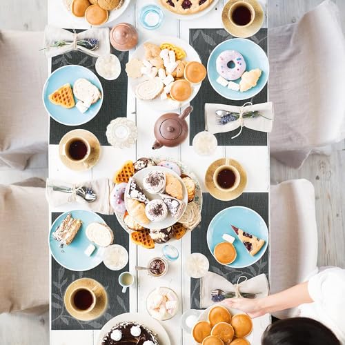 Image of Potency Table Mats Set of 4, Woven Placemate for Dining Table, Heat-Resistant Placemats Stain Resistant Anti-Skid Washable PVC Table Mats, Vinyl Placemats for Dining Kitchen Restaurant Table (C-Black)