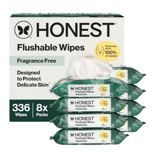 The Honest Company Flushable Wipes, Hypoallergenic, Tropical Leaves, 336ct