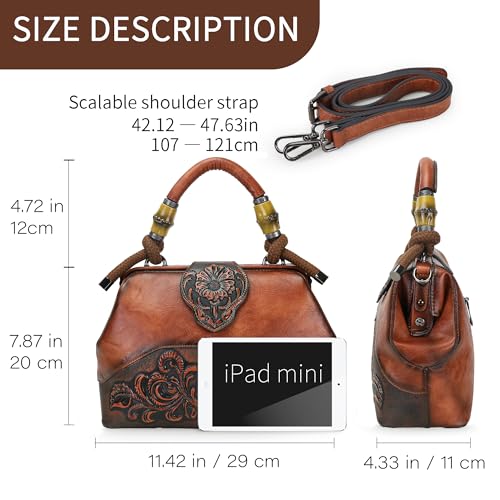 Bolso Satchel Mujer Medium Tote Marrón miniatura 6