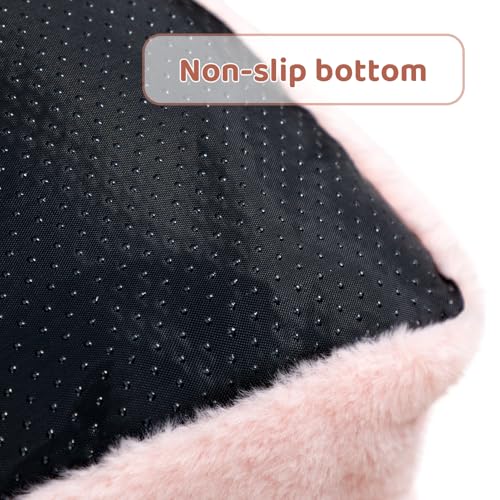 Hollypet Katzenbett Kleines Hundebett, Flauschiges Plüsch Katzensofa für Katzen und Welpen, Weiches Schlafsofa für Haustiere Atmungsaktives Haustierbett, Rosa