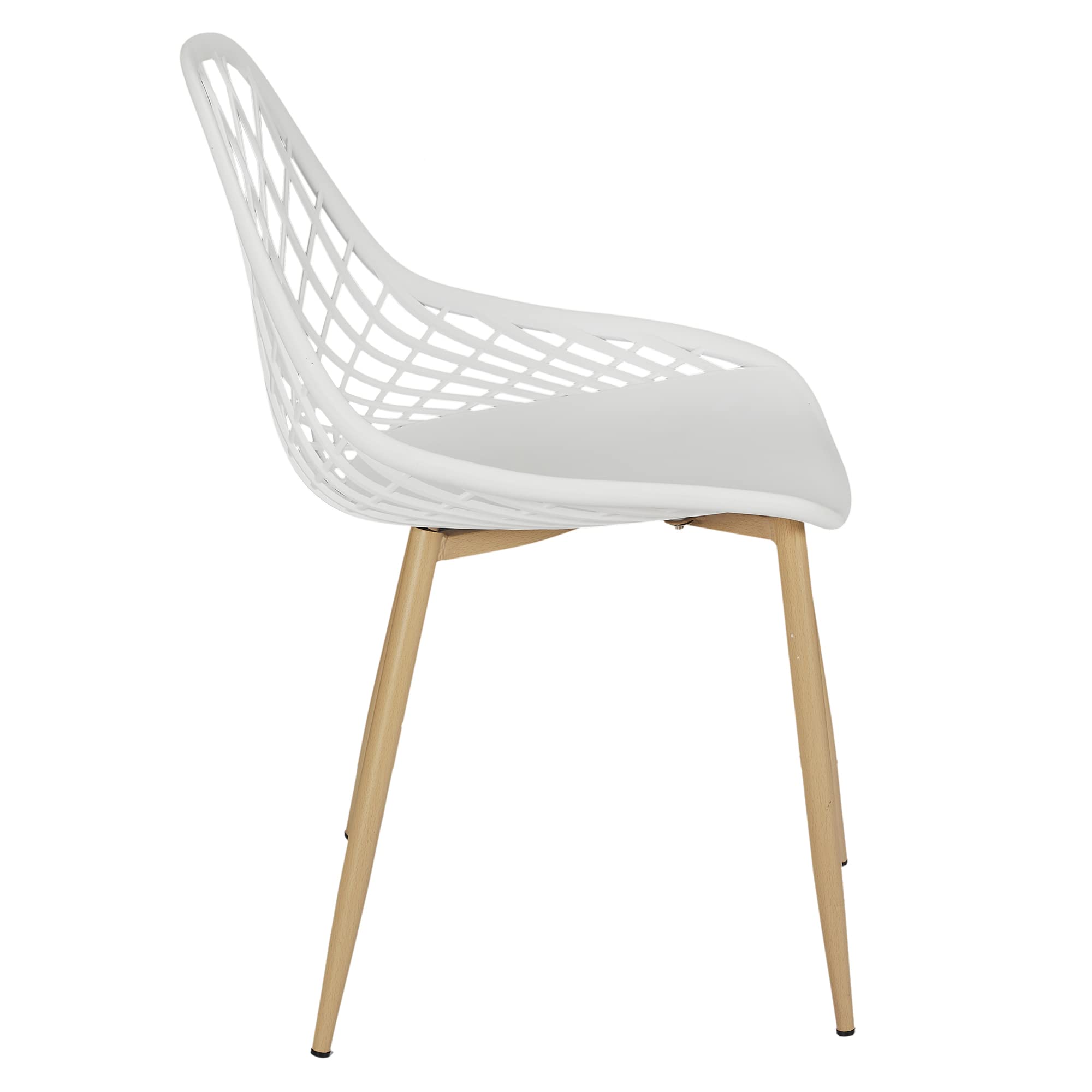 HOME DECO FACTORY Pack de 4 Sillas Malaga Interior y Exterior Blanco