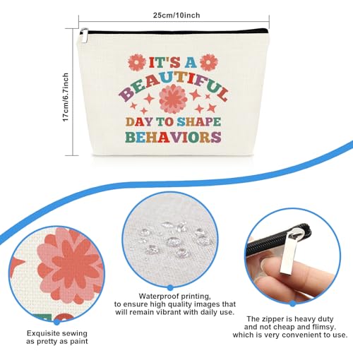 BCBA Therapist Gift Cosmetic Bag Funny Behavior Therapist Gift Behavior Therapist Appreciation Gift RBT ABA Behavior Analyst Gift Special Education Teacher Gift Travel Zipper Toiletry Bag Makeup Pouch2