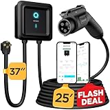 EVIQO Level 2 EV Charger - 48 Amp EV Charger Level 2, 240V Electric Vehicle Charging Stations, EV Level 2 Charger NEMA 14-50/Hardwire EVSE Level 2 Charger, 25' Cord Electric Car Charger Energy Star/UL