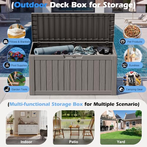 Image of Outdoor Storage Box Waterproof, 82 Gallon Deck Box for Patio Storage