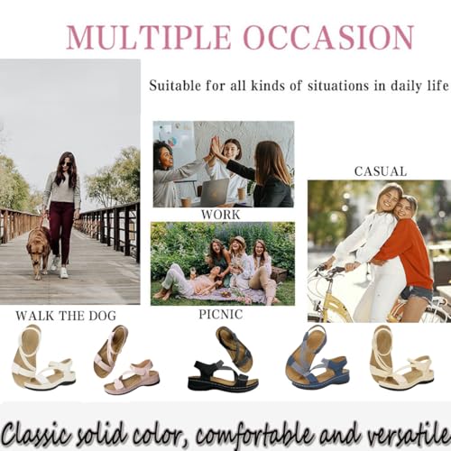 Women's Summer Fisherman Sandals, Comfortable Lightweight Walking Flat Sandals for Women, Adjustable Arch Support Wedge Orthopedic Shoes4