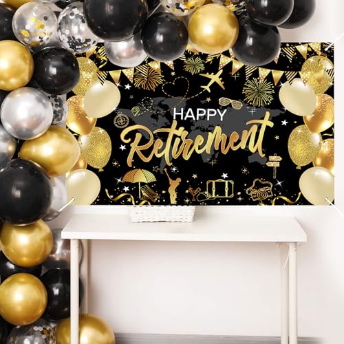 Mocsicka Retirement Party Decorations Backdrop for Men 6x3.6ft - image 2